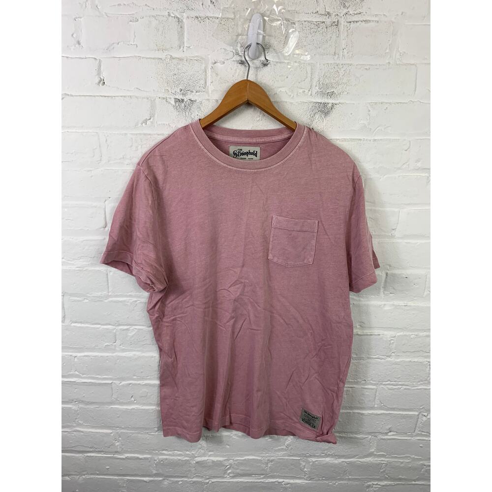The Stronghold Women's Crewneck Pocket T-Shirt Cap Sleeve Pink Size Large